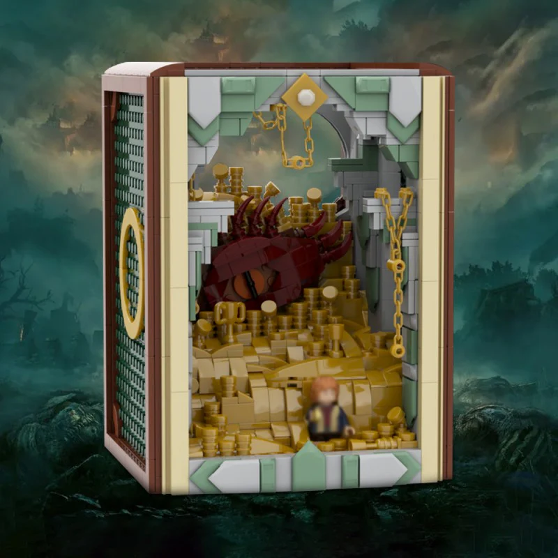 (Gobricks version) 1518pcs MOC-222251 Book Nook - Smaug - Image 9