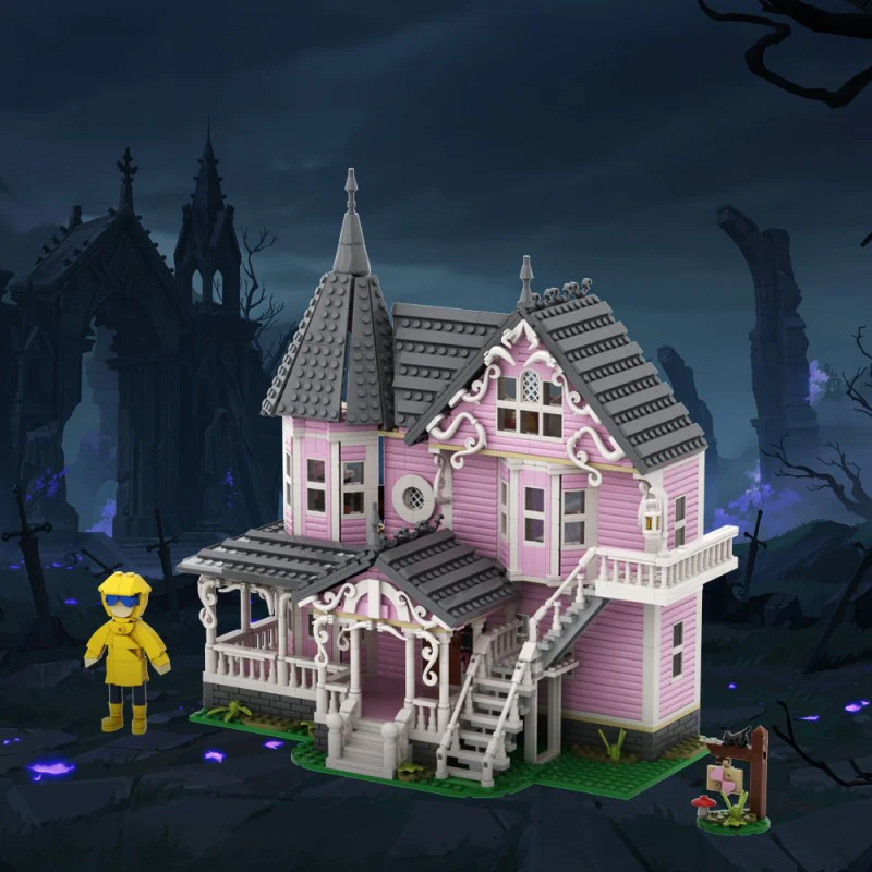 (Gobricks version) 1542pcs MOC CORALINE The Pink Palace LEGO Compatible - Image 10