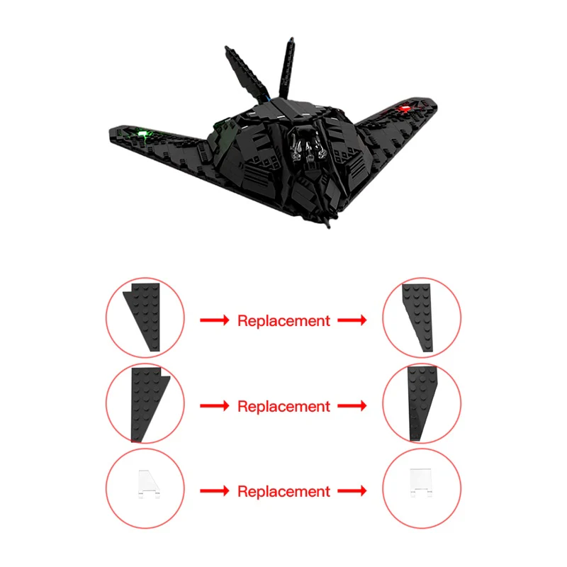 (Gobricks version) 1646pcs MOC F-117 Nighthawk 1-34 LEGO Compatible - Image 4