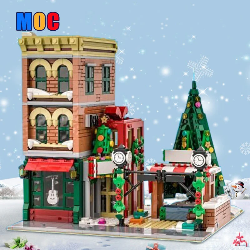 (Gobricks version) 1658pcs MOC 10308 Winter Modular Buildings LEGO Compatible