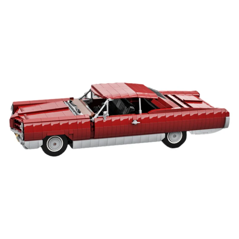 (Gobricks version) 1669pcs MOC Pontiac Bonneville 1966 Dark Red LEGO Compatible - Image 2
