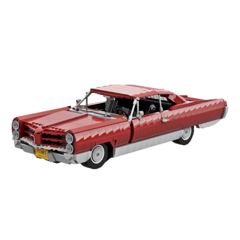 (Gobricks version) 1669pcs MOC Pontiac Bonneville 1966 Dark Red LEGO Compatible - Image 5