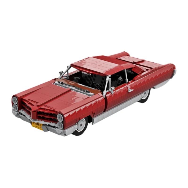 (Gobricks version) 1669pcs MOC Pontiac Bonneville 1966 Dark Red LEGO Compatible - Image 6