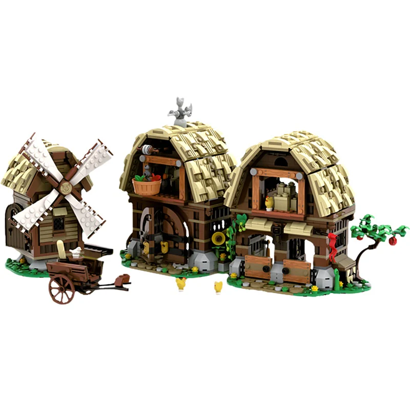 (Gobricks version) 1724pcs MOC Mill Village Raid Medieval Castle LEGO Compatible - Image 2