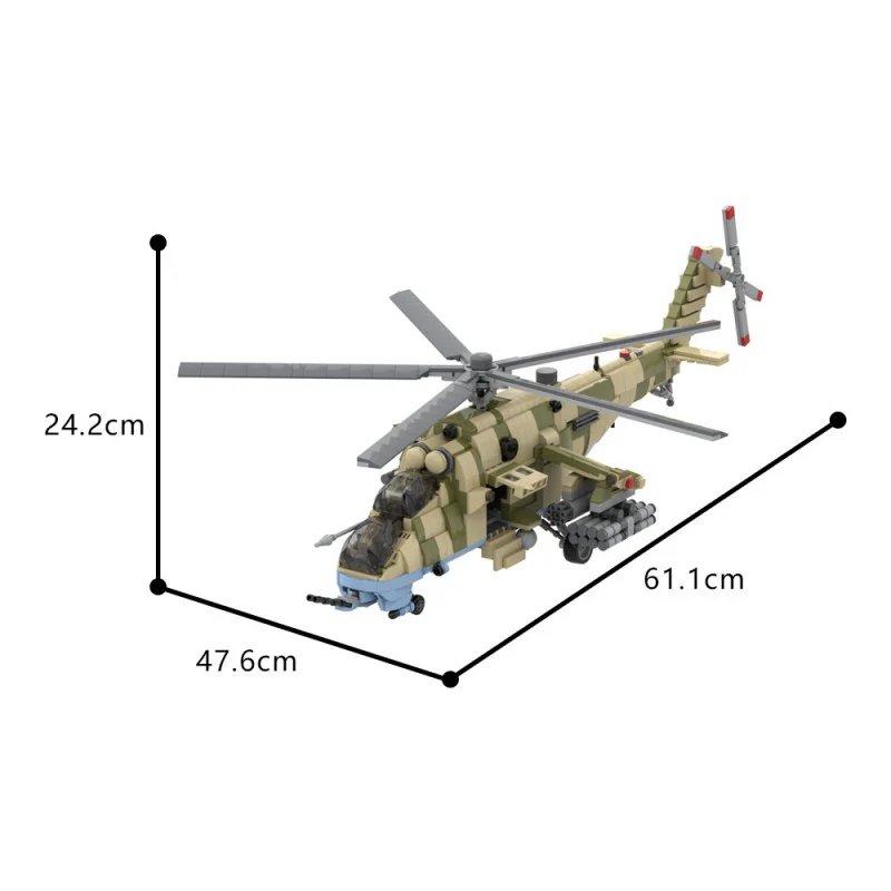 (Gobricks version) 1761pcs MOC Mil-Mi35M Hind Attack Helicopter LEGO Compatible - Image 9