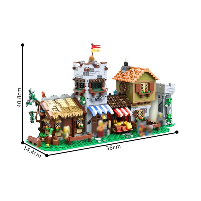 (Gobricks version) 1783pcs MOC Medieval Town Square LEGO Compatible - Image 4