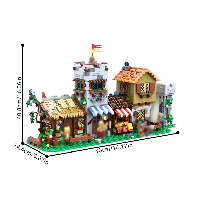 (Gobricks version) 1783pcs MOC Medieval Town Square LEGO Compatible - Image 5
