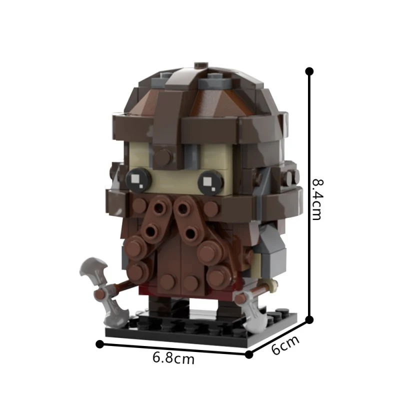 (Gobricks version) 195pcs MOC-99545 Gimli Brickheadz - Image 2