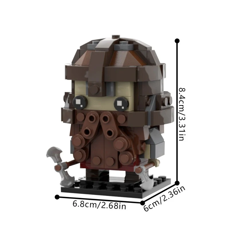 (Gobricks version) 195pcs MOC-99545 Gimli Brickheadz - Image 3