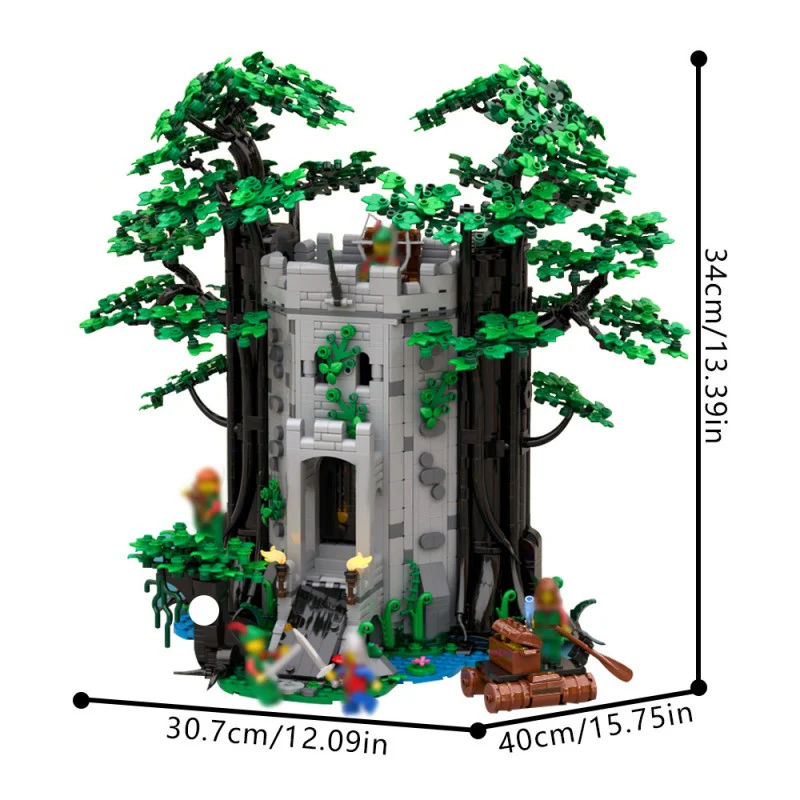 (Gobricks version) 1966pcs MOC-214066 LEGO 6077 Remake Forestmen River's Fortress Instructions MOC - Lego Medieval Castle Fantasy Moc - Image 4