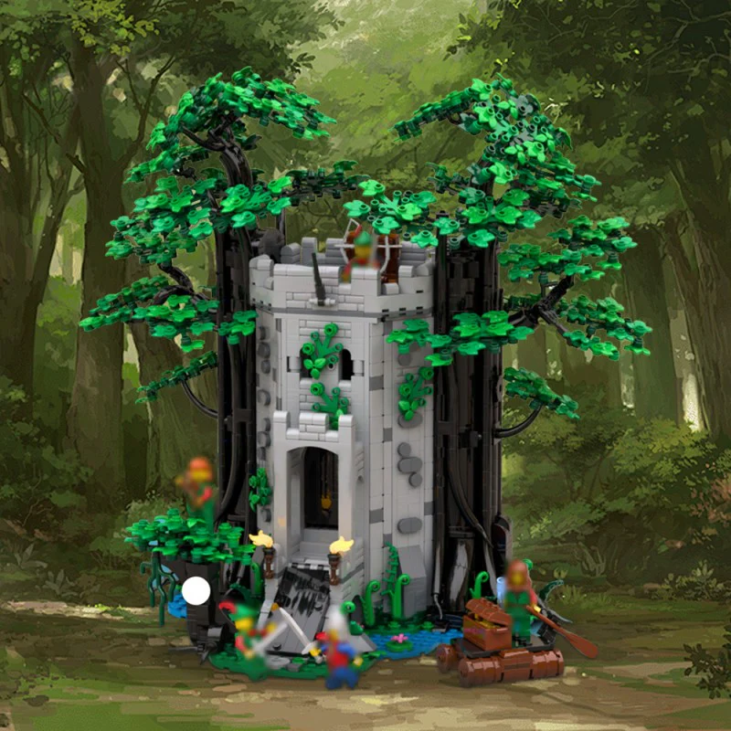 (Gobricks version) 1966pcs MOC-214066 LEGO 6077 Remake Forestmen River's Fortress Instructions MOC - Lego Medieval Castle Fantasy Moc - Image 5