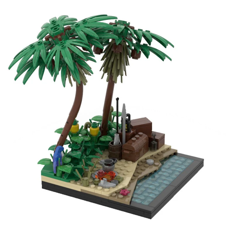 (Gobricks version) 208pcs MOC-213251 A tropical island beach - Image 3