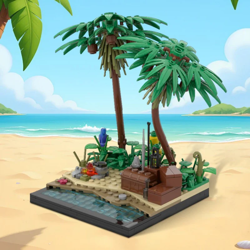 (Gobricks version) 208pcs MOC-213251 A tropical island beach - Image 6