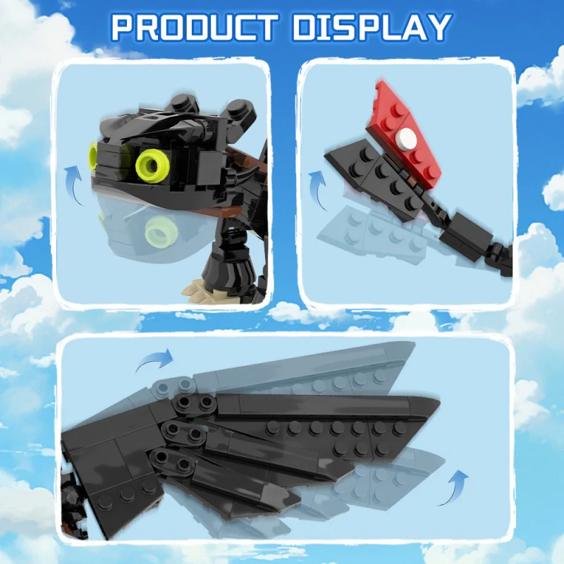 (Gobricks version) 215pcs MOC Toothless Dragon LEGO Compatible - Image 8