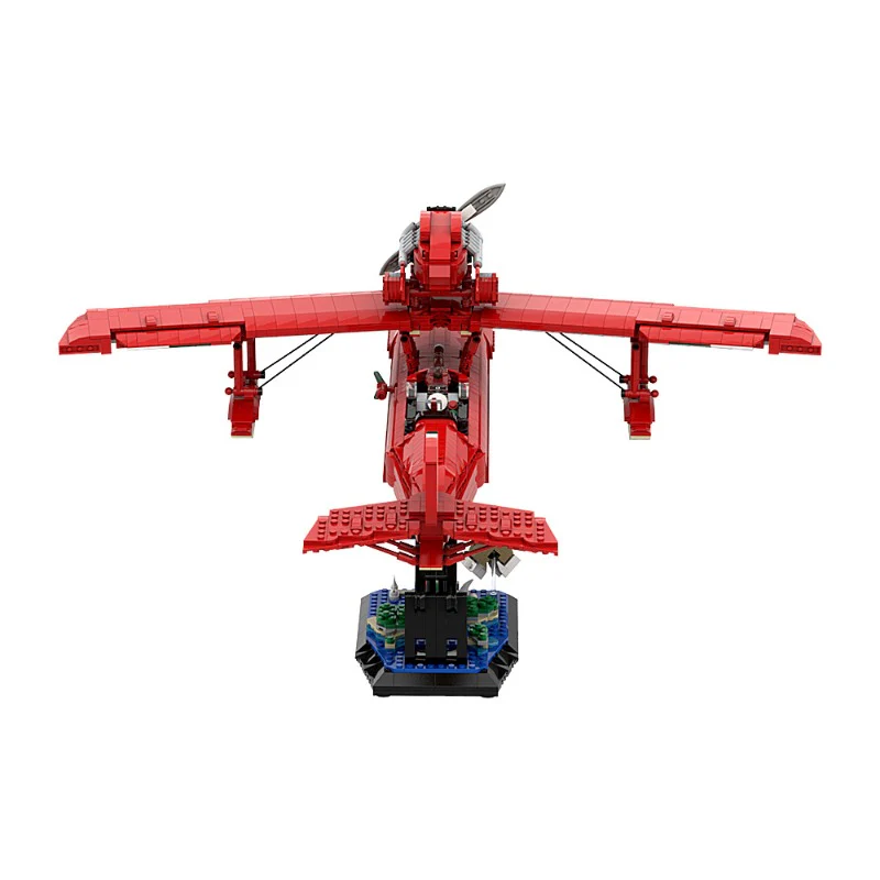 (Gobricks version) 2338pcs MOC Red Pig Aircraft Savoia S21 LEGO Compatible - Image 2