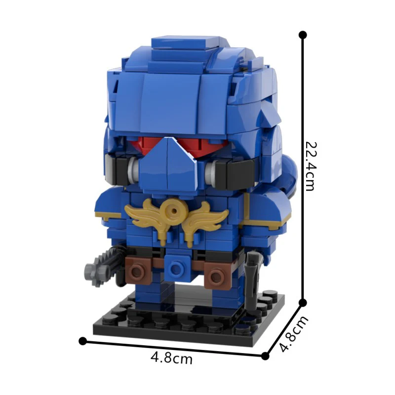 (Gobricks version) 244pcs MOC-214626 Astartes Space Marine Brickheadz (WH40K) - Image 3