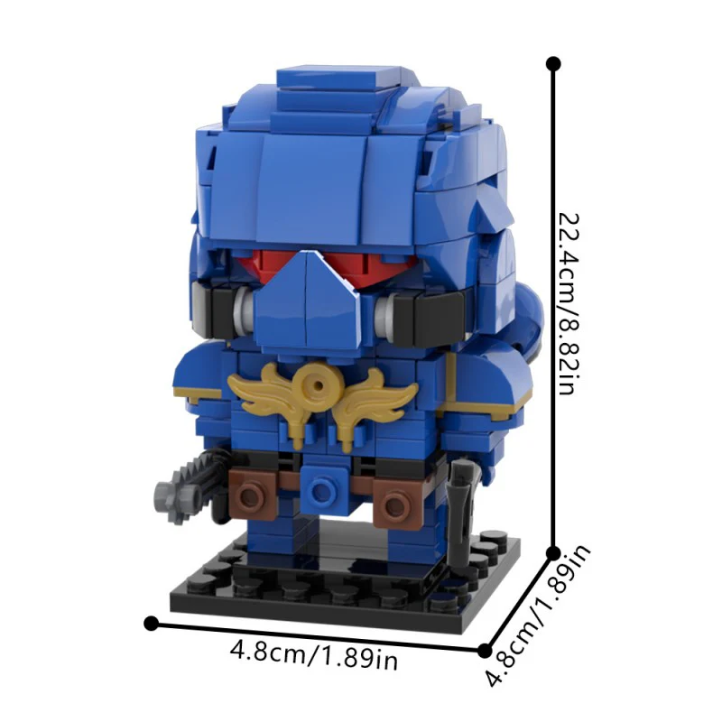 (Gobricks version) 244pcs MOC-214626 Astartes Space Marine Brickheadz (WH40K) - Image 4