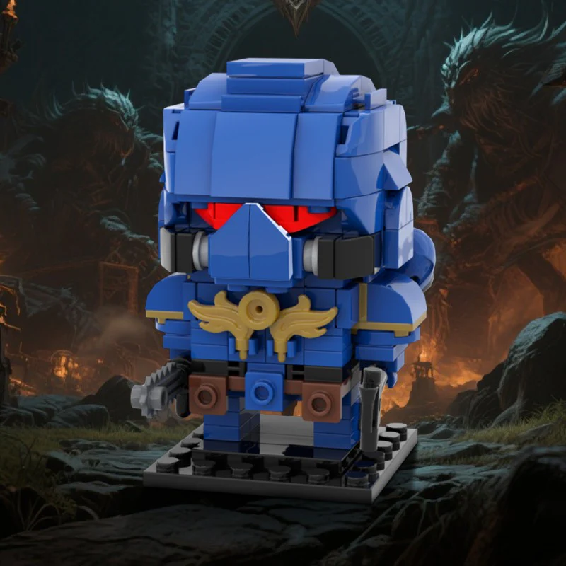 (Gobricks version) 244pcs MOC-214626 Astartes Space Marine Brickheadz (WH40K) - Image 5