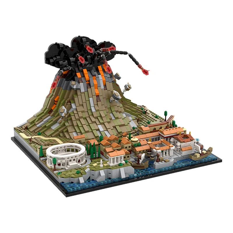 (Gobricks version) 2539pcs MOC Vesuvius and Pompeii LEGO Compatible - Image 2