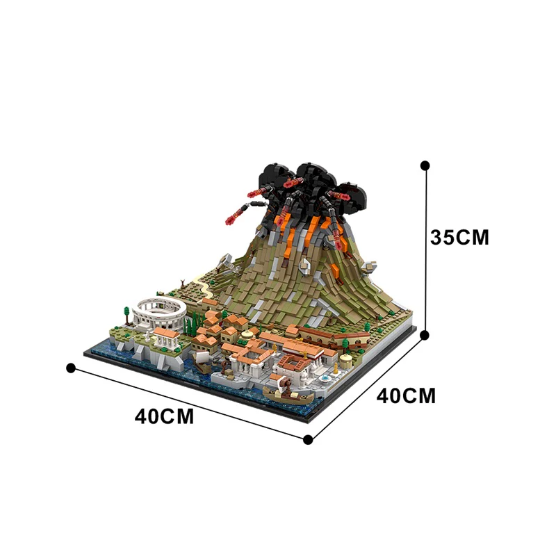 (Gobricks version) 2539pcs MOC Vesuvius and Pompeii LEGO Compatible - Image 4