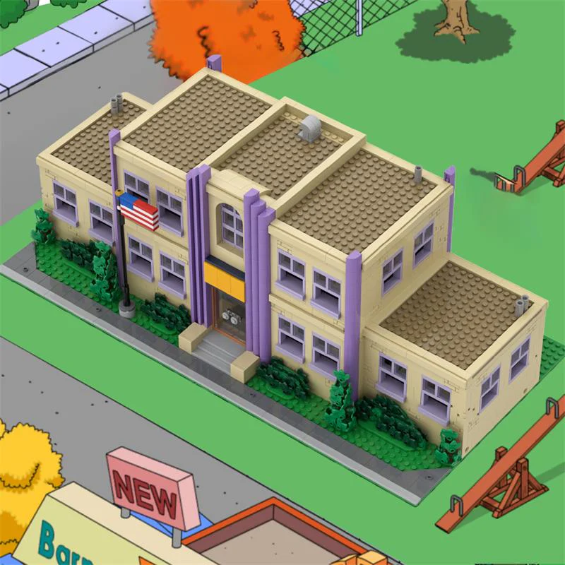 (Gobricks version) 2550pcs MOC-177723 Modular Springfield Elementary School - Image 10