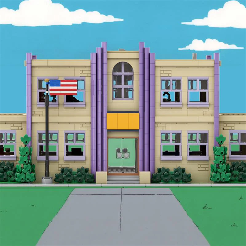 (Gobricks version) 2550pcs MOC-177723 Modular Springfield Elementary School - Image 11