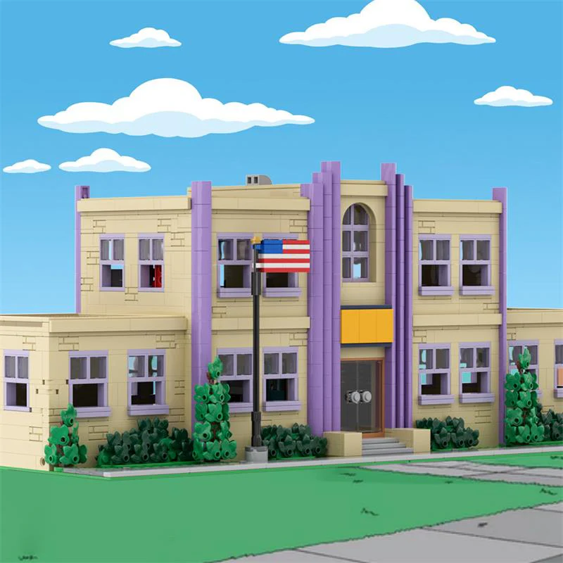 (Gobricks version) 2550pcs MOC-177723 Modular Springfield Elementary School - Image 12