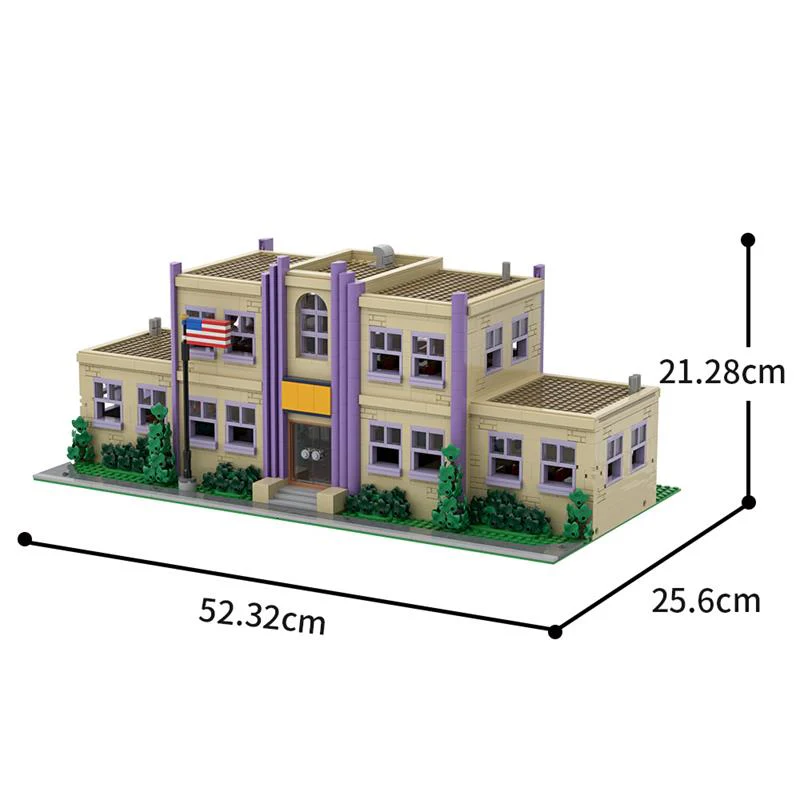 (Gobricks version) 2550pcs MOC-177723 Modular Springfield Elementary School - Image 6