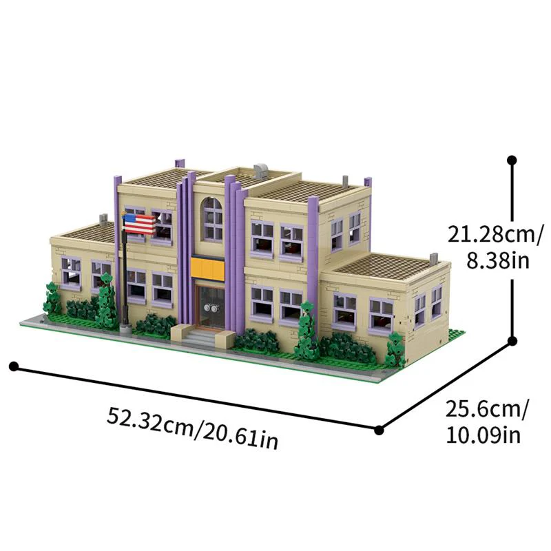 (Gobricks version) 2550pcs MOC-177723 Modular Springfield Elementary School - Image 7