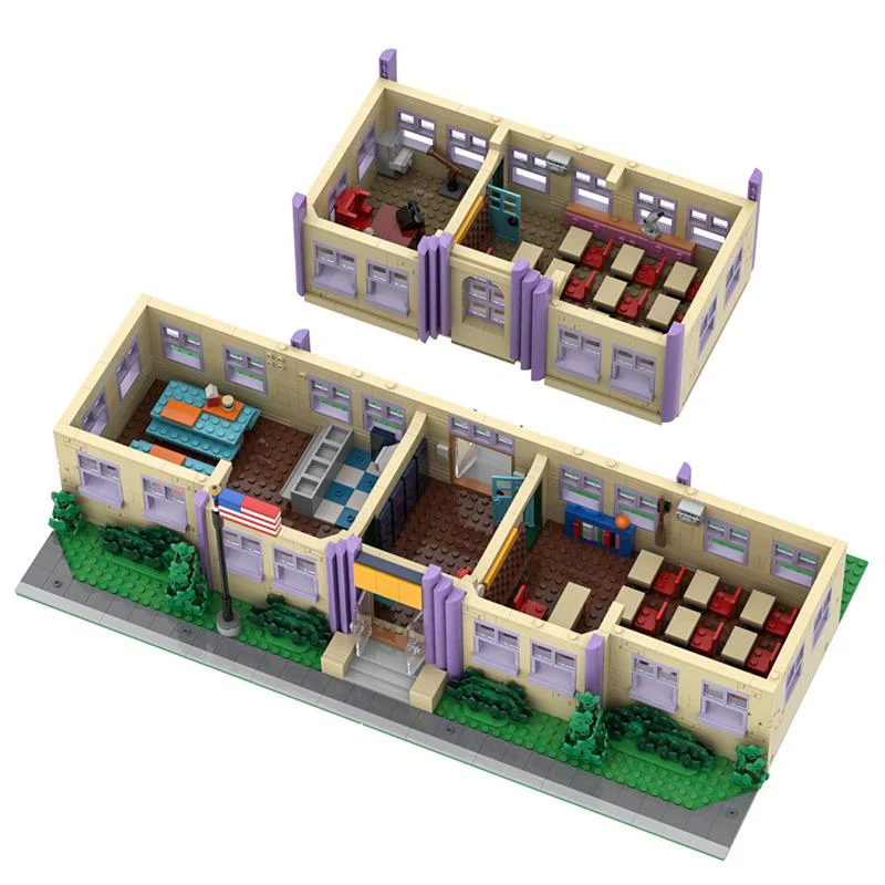 (Gobricks version) 2550pcs MOC-177723 Modular Springfield Elementary School - Image 8