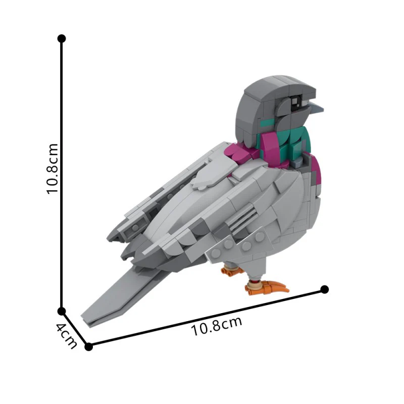 (Gobricks version) 255pcs MOC-208738 Feral Pigeon - Image 4