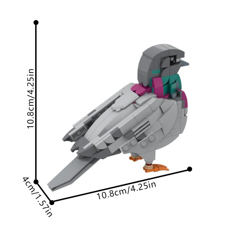 (Gobricks version) 255pcs MOC-208738 Feral Pigeon - Image 5