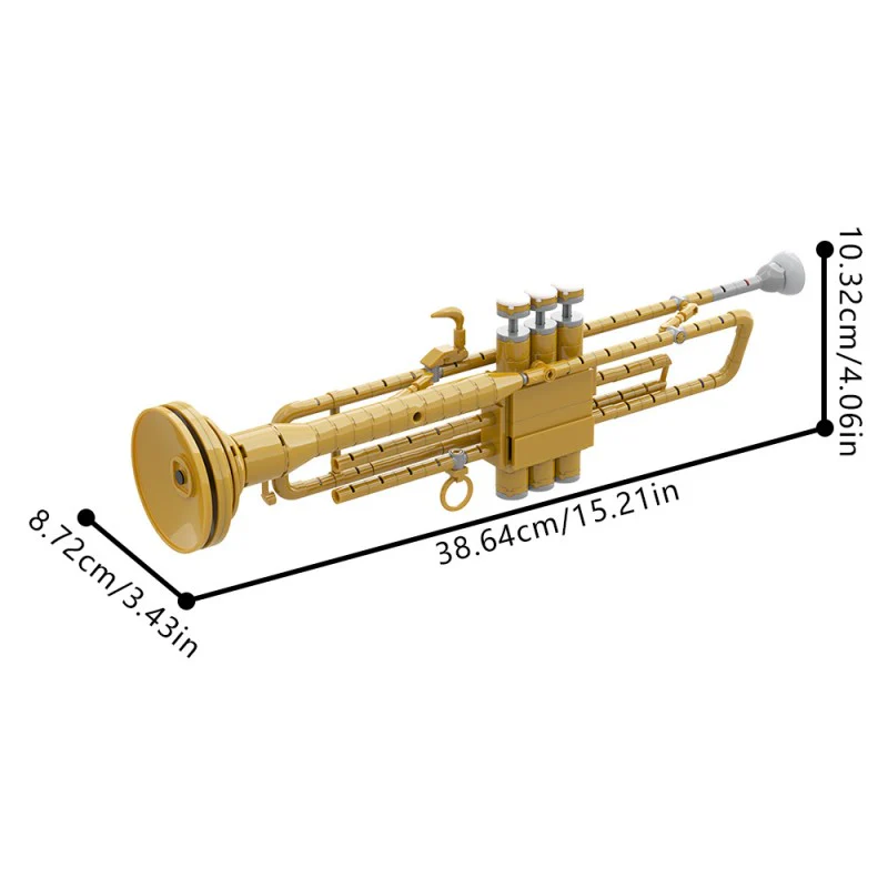 (Gobricks version) 255pcs MOC Trumpet with working pistons - Image 7