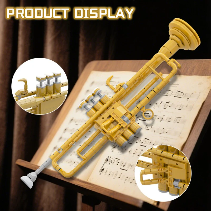 (Gobricks version) 255pcs MOC Trumpet with working pistons - Image 8