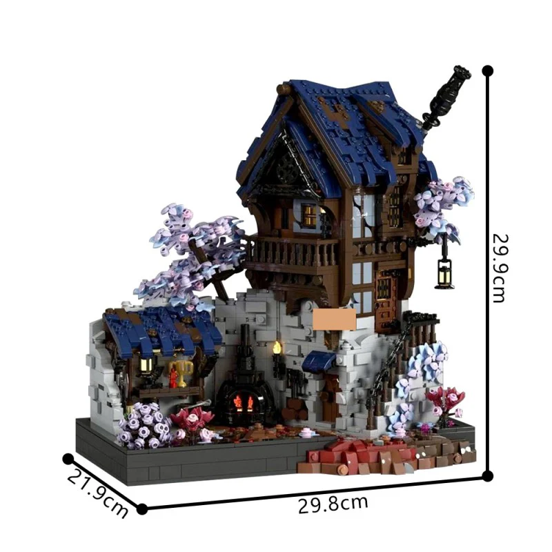 (Gobricks version) 2627pcs MOC-213181 Blacksmith / Forge - Medieval Fantasy Display Series - Image 3