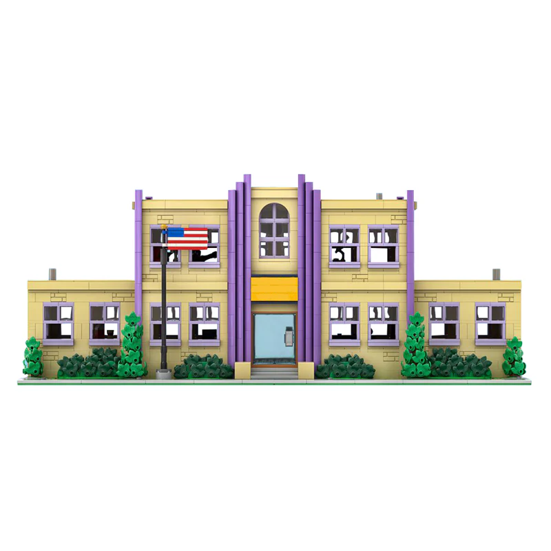 (Gobricks version) 2732pcs MOC-177723 Modular Springfield Elementary School - Image 2