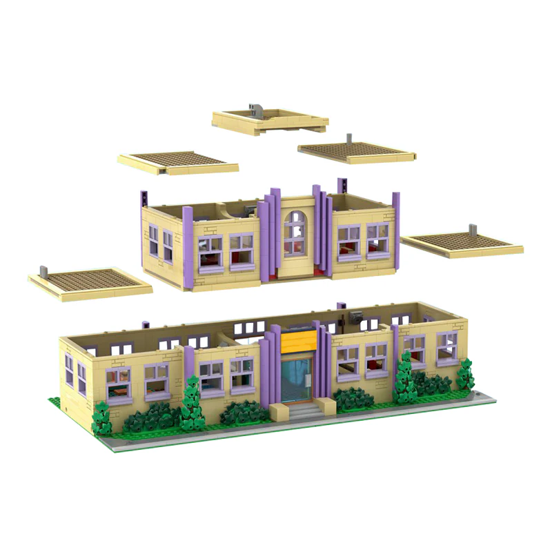 (Gobricks version) 2732pcs MOC-177723 Modular Springfield Elementary School - Image 3