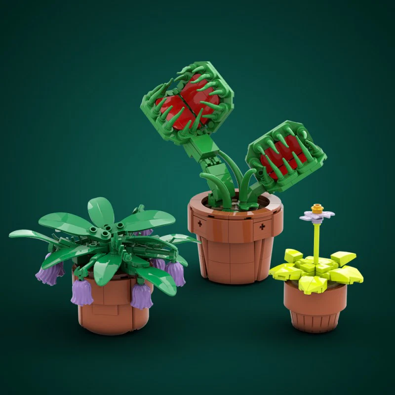 (Gobricks version) 373pcs MOC Small carnivorous bonsai plants - Image 10