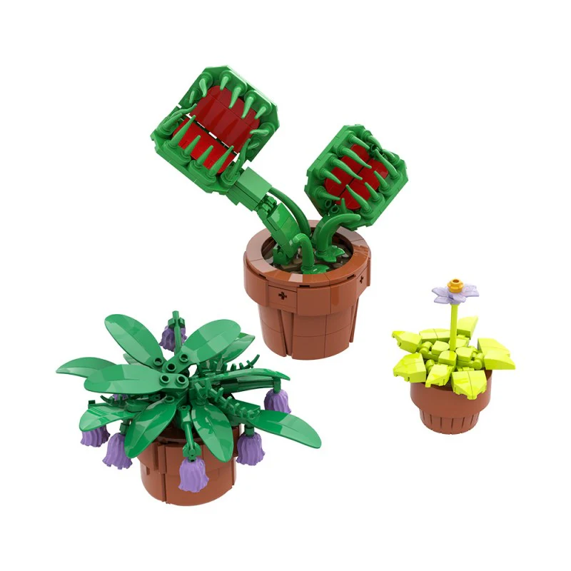 (Gobricks version) 373pcs MOC Small carnivorous bonsai plants - Image 4
