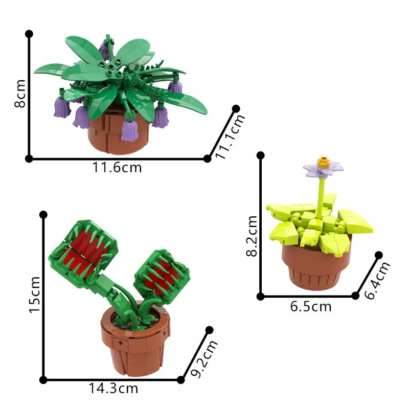 (Gobricks version) 373pcs MOC Small carnivorous bonsai plants - Image 5