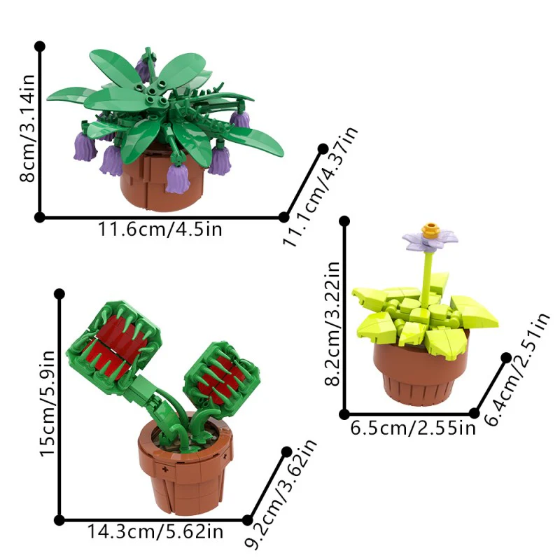 (Gobricks version) 373pcs MOC Small carnivorous bonsai plants - Image 6