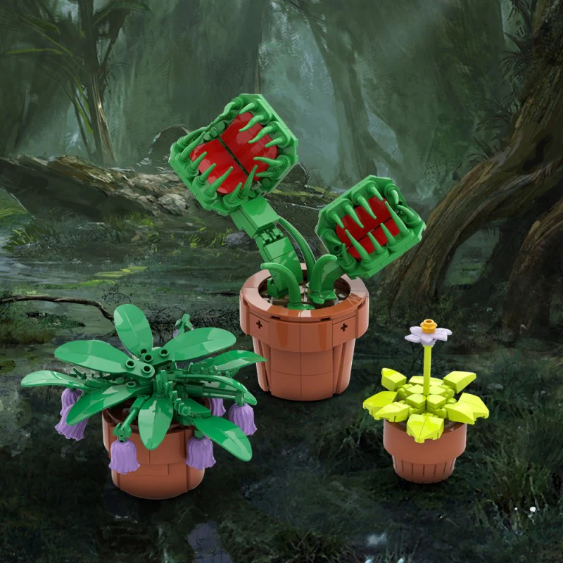 (Gobricks version) 373pcs MOC Small carnivorous bonsai plants - Image 8