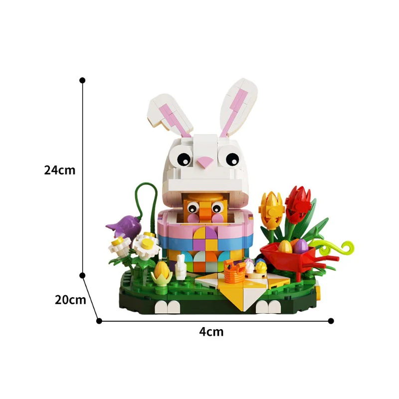 (Gobricks version) 400PCS+ MOC Bunny egg Easter - Image 4