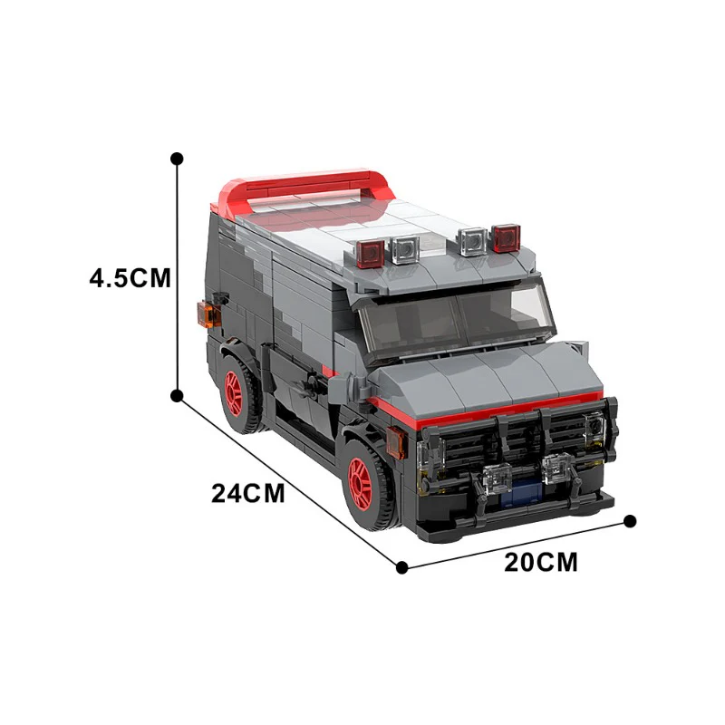 (Gobricks version) 400pcs+ MOC Draco Agent GMC Black Big Van Vandura - Image 4