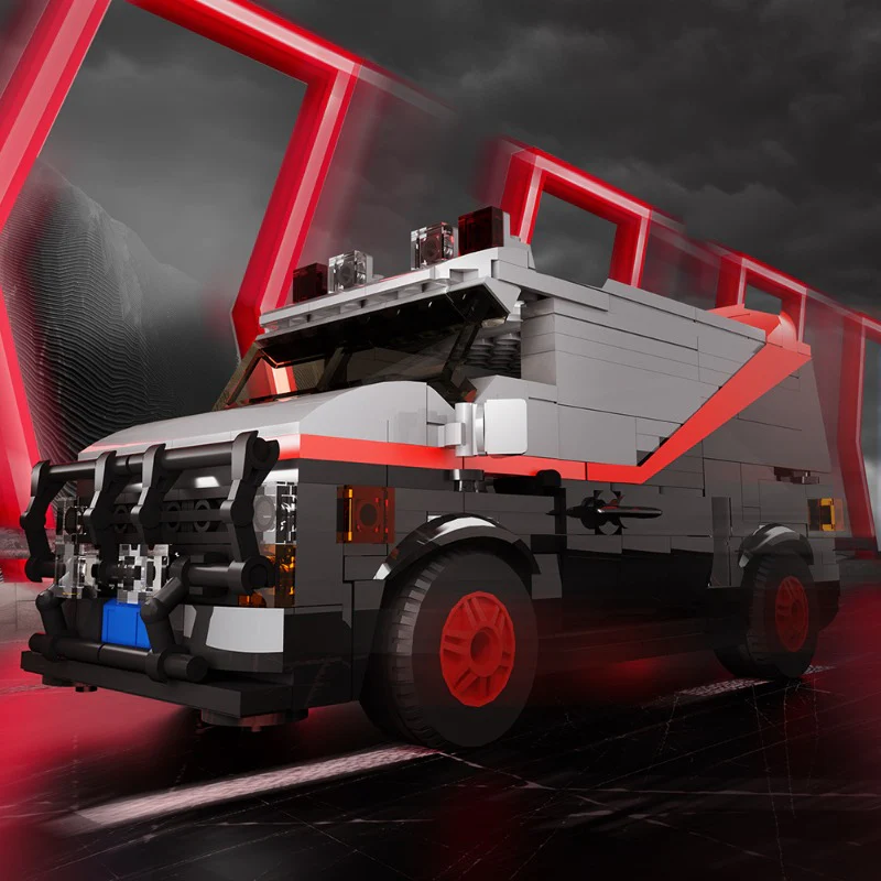 (Gobricks version) 400pcs+ MOC Draco Agent GMC Black Big Van Vandura - Image 7