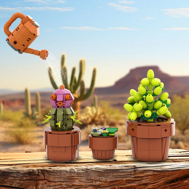 (Gobricks version) 400pcs MOC Drought-tolerant plants in small pots - Image 10