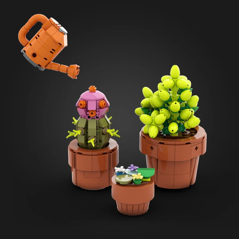 (Gobricks version) 400pcs MOC Drought-tolerant plants in small pots - Image 12