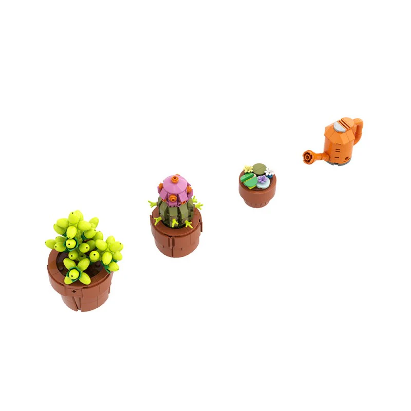 (Gobricks version) 400pcs MOC Drought-tolerant plants in small pots - Image 3