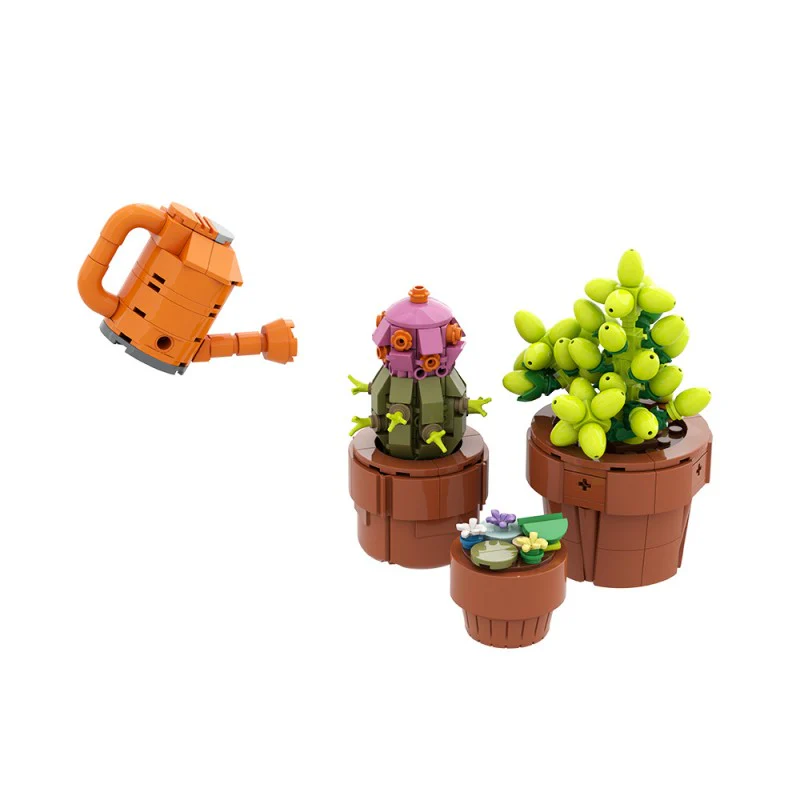 (Gobricks version) 400pcs MOC Drought-tolerant plants in small pots - Image 4