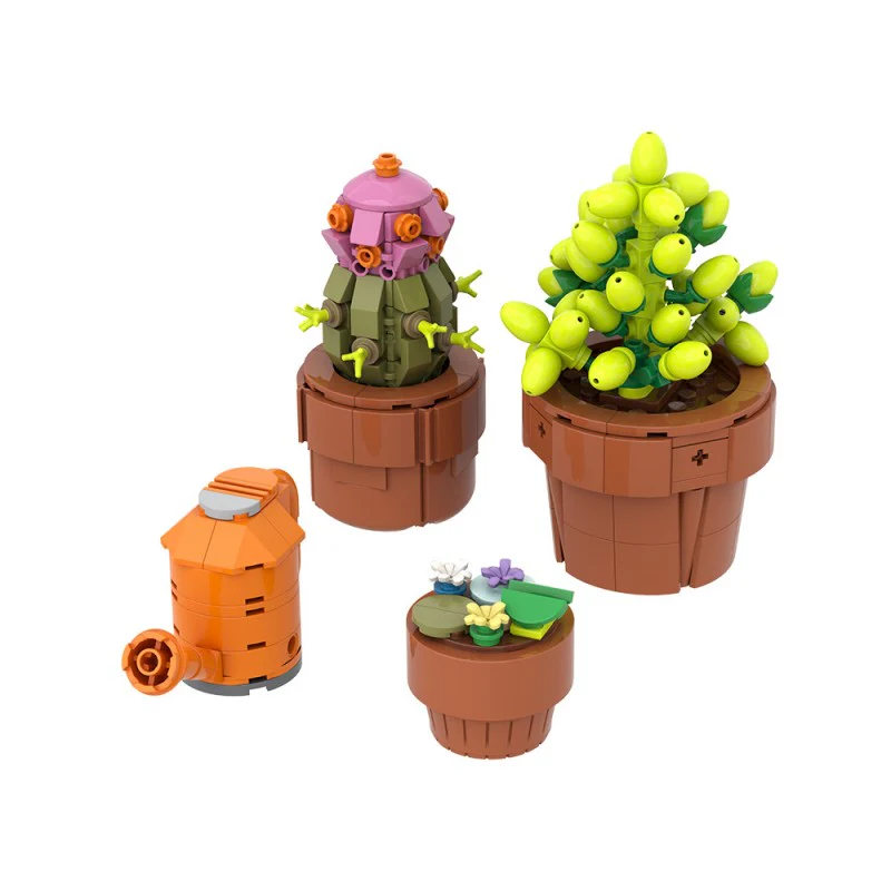 (Gobricks version) 400pcs MOC Drought-tolerant plants in small pots - Image 5